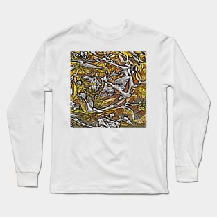 Bird In Tree Relief #2e Long Sleeve T-Shirt